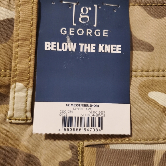 NWT‎ GEORGE MENS BELOW THE KNEE DESERT CAMO CARGO SHORTS W 42- INSEAM 14" - Picture 9 of 13